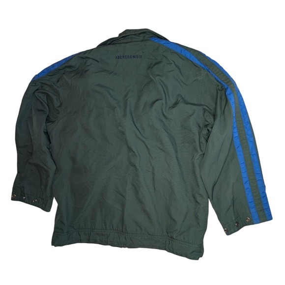 Abercrombie Performance Jacket Mens Small Green Vintage Full Zip Stripe 90s Y2K - Picture 7 of 7